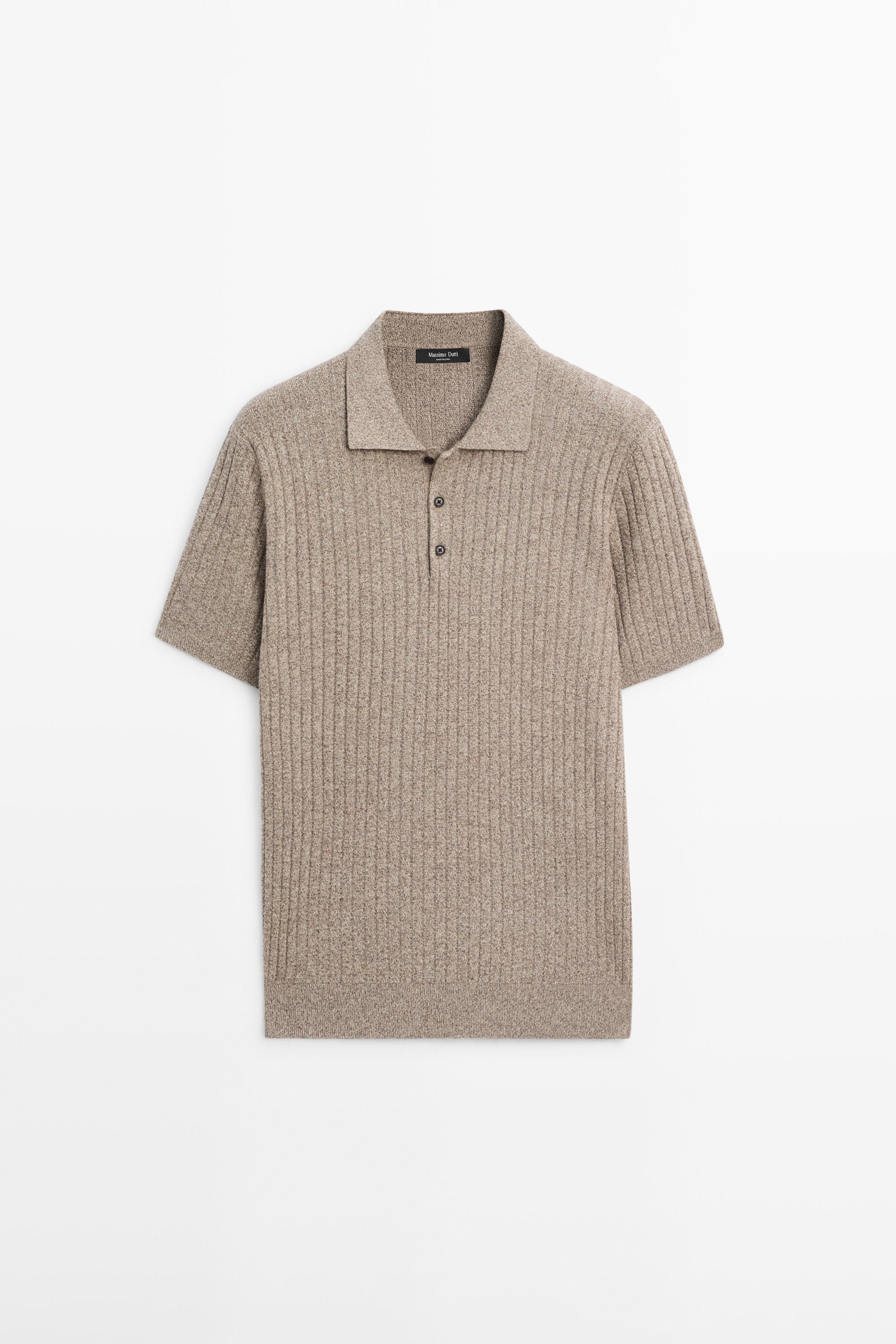 100% cotton knit polo collar sweater